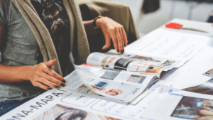 Magazine on table