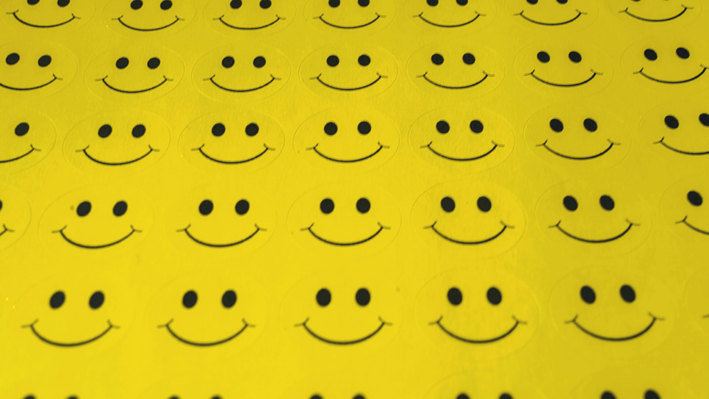 Smiley face sticker sheet